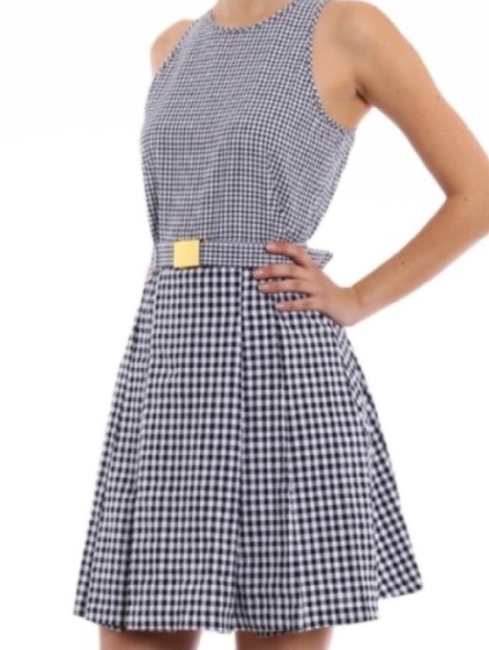 Michael Kors Belted Gingham Dress